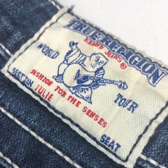 MADE IN USA 🇺🇸 VINTAGE TRUE RELIGION JULIE SKINNY JEANS 25x30 🇺🇸 - Picture 2 of 11